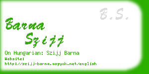 barna szijj business card